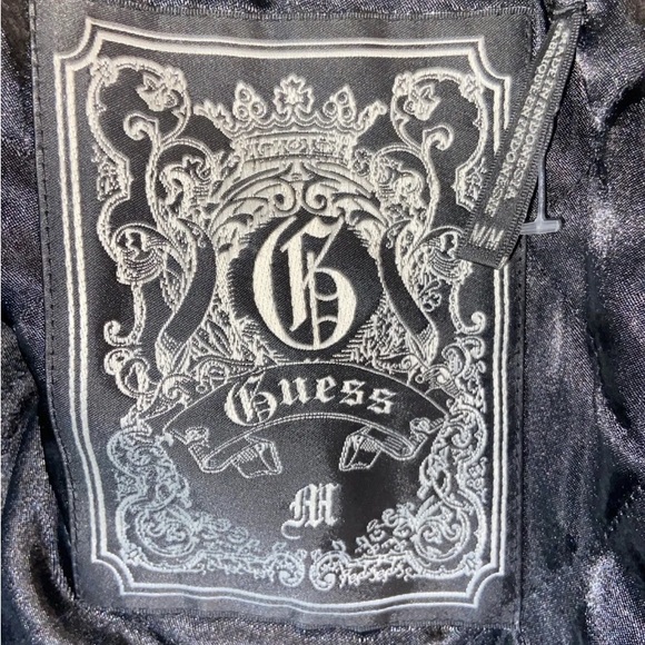 Guess Womens MD Double Breasted Black Sparkly 3/4 Sleeves Short Peacoat NWOT - Picture 10 of 13